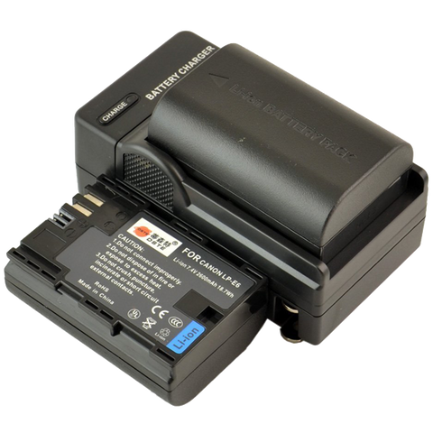 DSTE 2pcs LP-E6 Li-ion Battery + DC88 Charger for Canon